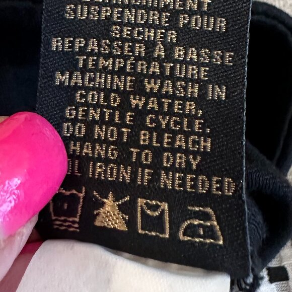 Women's Renaur Knit Crop Black and White Pull-on Pants S 8 - Picture 5 of 5